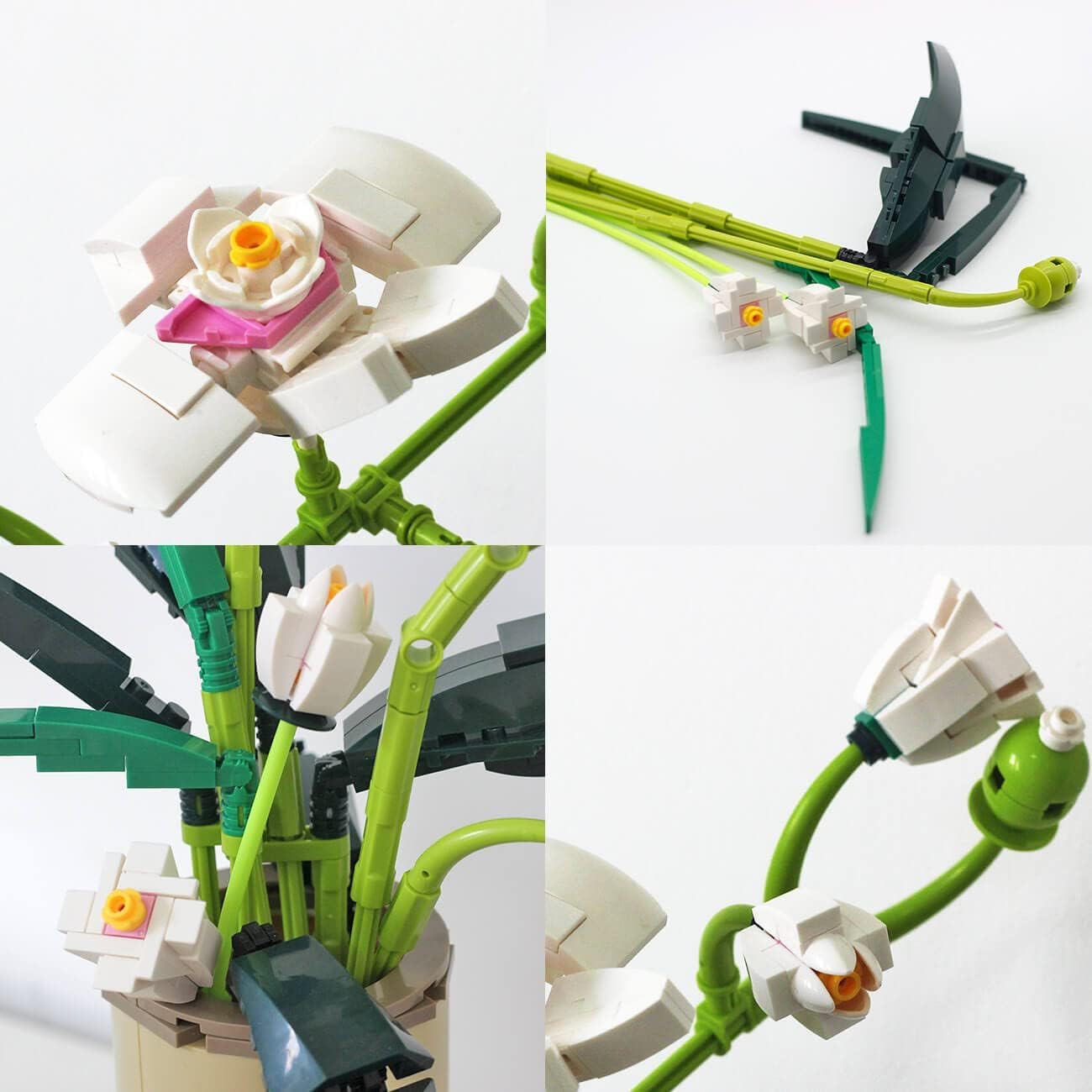 Klocki budowlane COIL, kwiaty z klocków, Phalaenopsis, zestaw budowlany, klocki, kolekcja botaniczna, dekoracja wnętrz, dla dzieci od 14 lat, 588 szt.