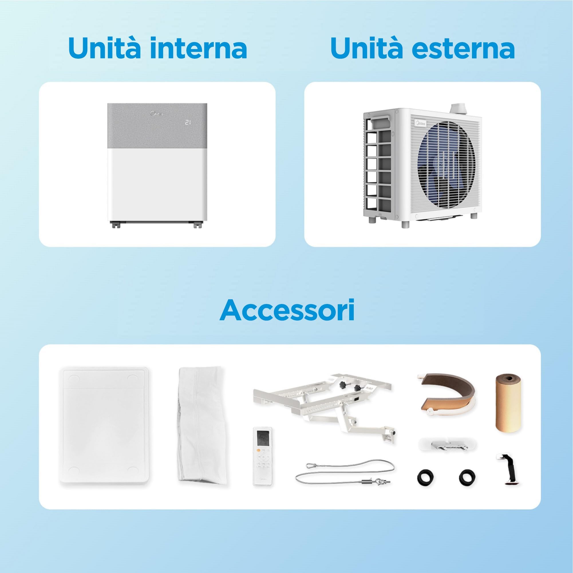 Midea Portasplit 4-in-1 Condizionatore con Pompa di Calore 12000 BTU (3,5 kW), Raffreddamento/Riscaldamento, 39 dB Silenzioso, Senza Installazione, WiFi Smart, Classe A++/A+, stanze fino a 42 m²