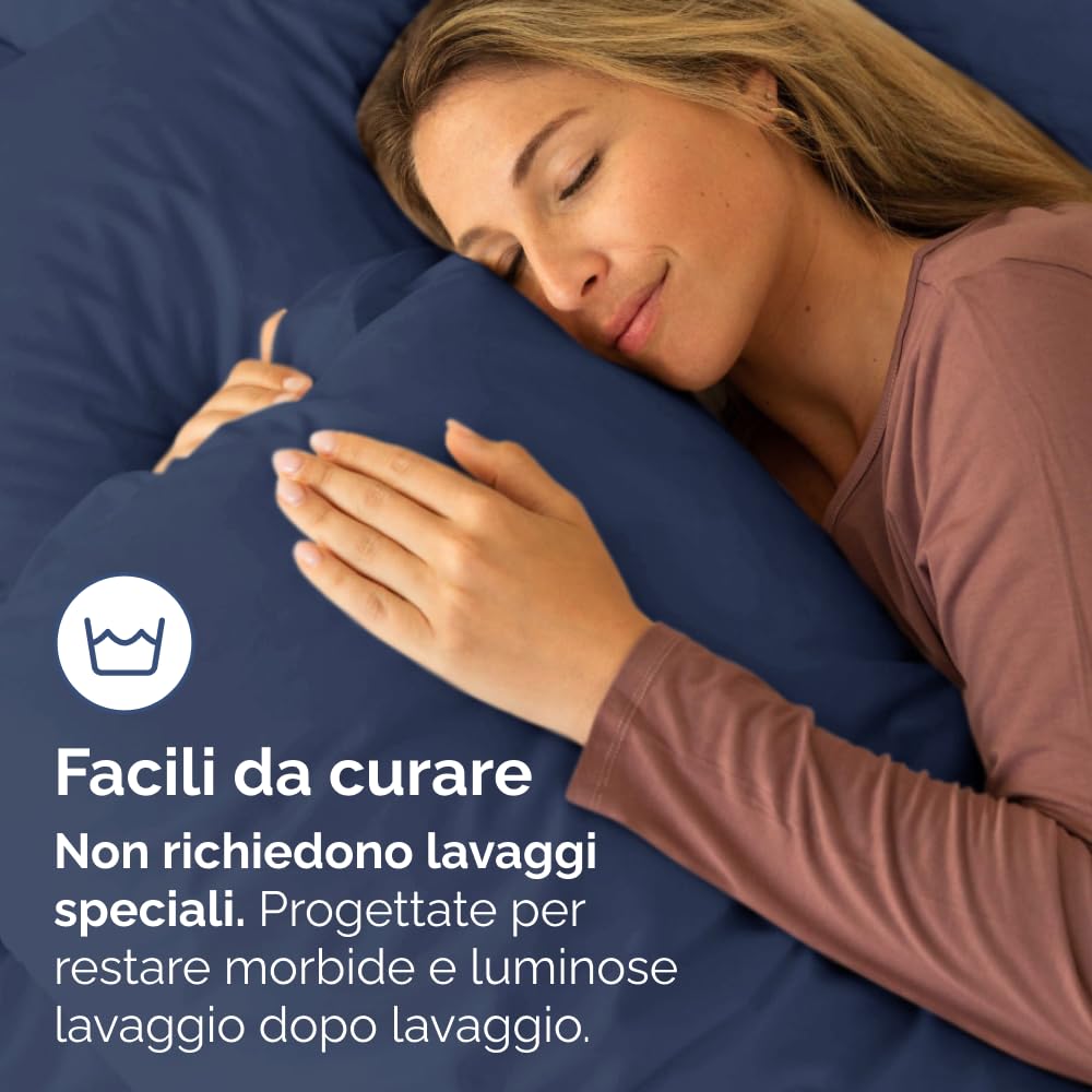 Federa 80x80 Blu marino - Set da 2 - Federe in Microfibra di Alta Qualità - Morbide, Confortevoli e Lavabili in Lavatrice - Federa 80x80 per Cuscini, Set 2 Federe Blu marino - OEKO-TEX Certificato