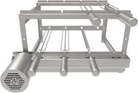 Churrasqueira Giratória Tradicional para 4 Espetos Inox (Inox Motor Esquerdo)