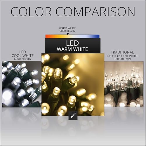 Miniatura 3 de Mini juego de luces LED de Navidad, luces de 0.197 pulgadas, decoración de luz de Navidad para interiorexterior, certificación UL de 120 V, cable