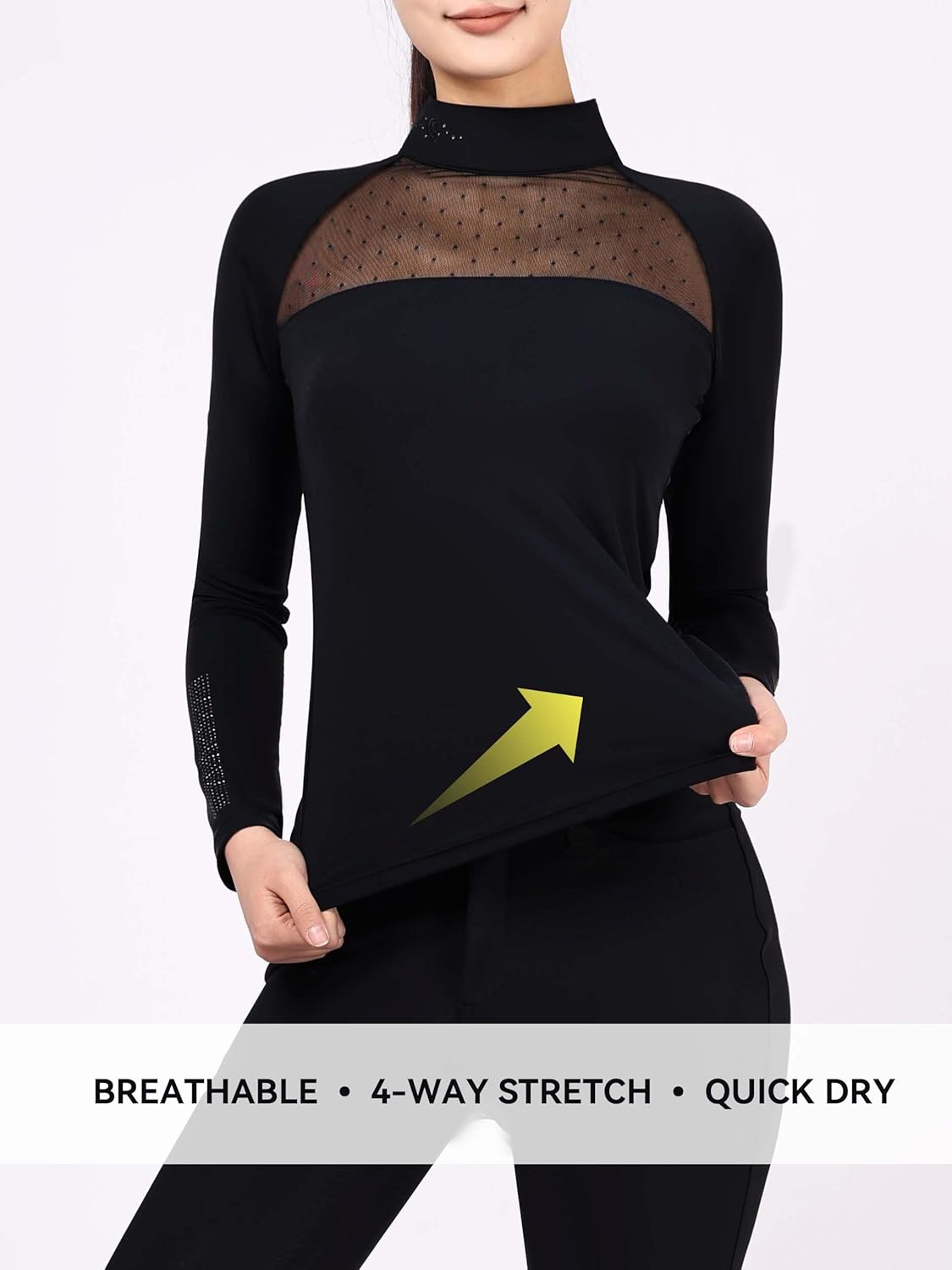 Women’s Equestrian Riding Shirt, Breathable Horse Riding Shirt, Quick Dry Stretch Riding Top for Women