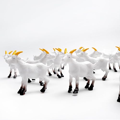 Miniatura 3 de 25 figuras miniatura de cabra en miniatura, de cordero, de resina, de cordero, modelo de animales de granja de plástico, para suculentas, maceta,