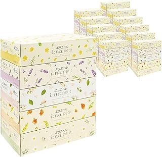 エリエール i:na イーナ petitティシュー 150W5P×12パック ボックス ティッシュ ペーパー 箱ティッシュ