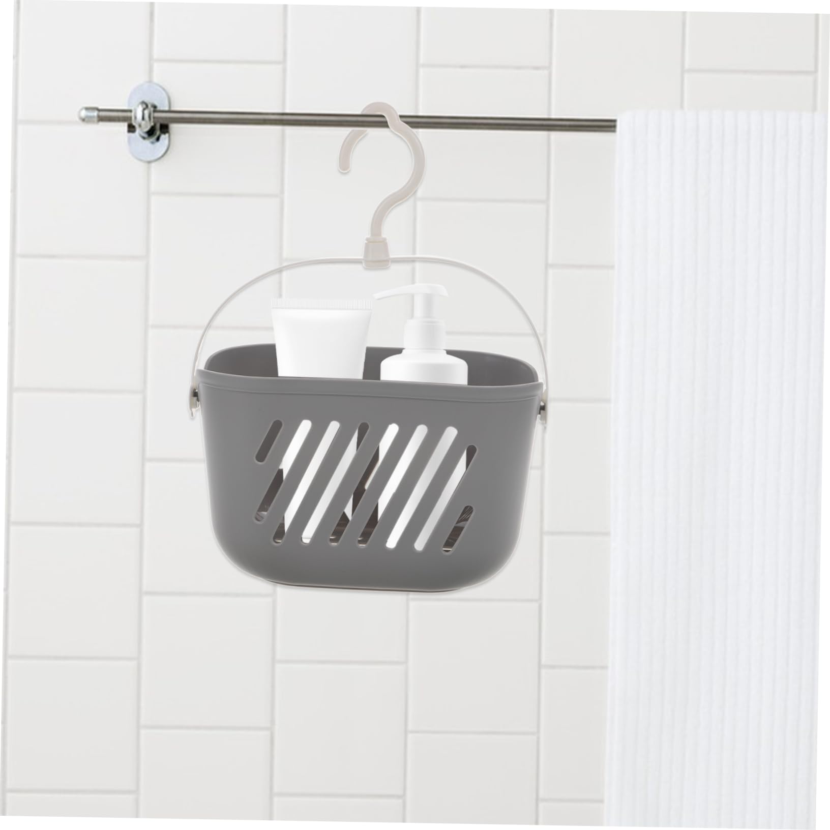 DECHOUS 2 Piezas cesta de mano de baño cesta colador de platos cesta de almacenamiento de baño bolsos champú ducha de plástico para baño ducha portátil de plástico ajo Perchero necesidad
