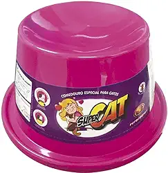 Furacão Pet Comedouro Plast. Gato Super Cat - 200 Ml (Rosa)