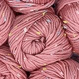 Tweed Twinkles Soft Baby Yarn for Crocheting, 8-Pack (696Yds / 400G), Free Patterns - Acrylic Baby Blanket Knitting Yarn with Flecks - Size 3 DK Light Worsted Weight - Pink Lemonade