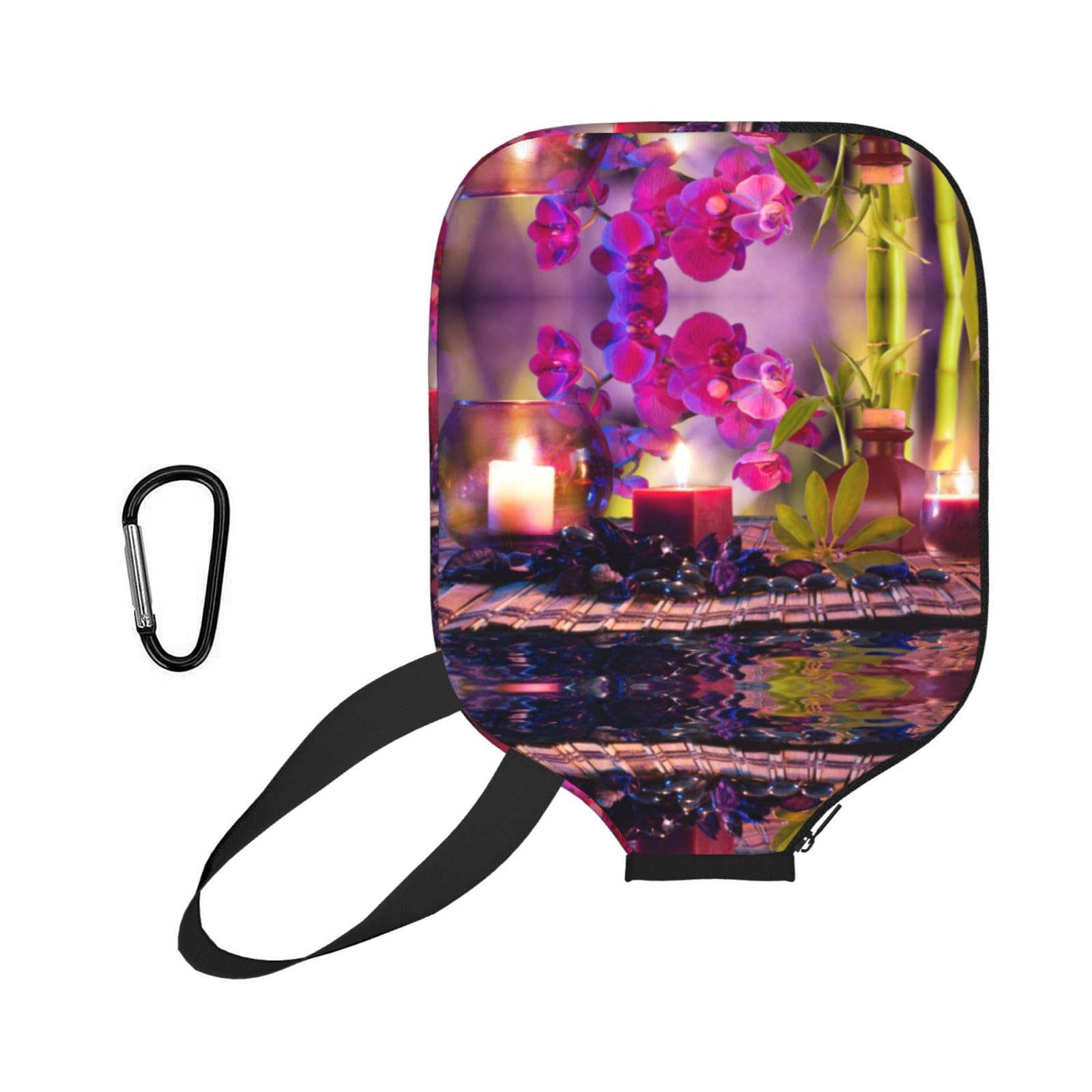 ESNAIUVCD Flowers In Fountain Massage Stones And Bamboo Print