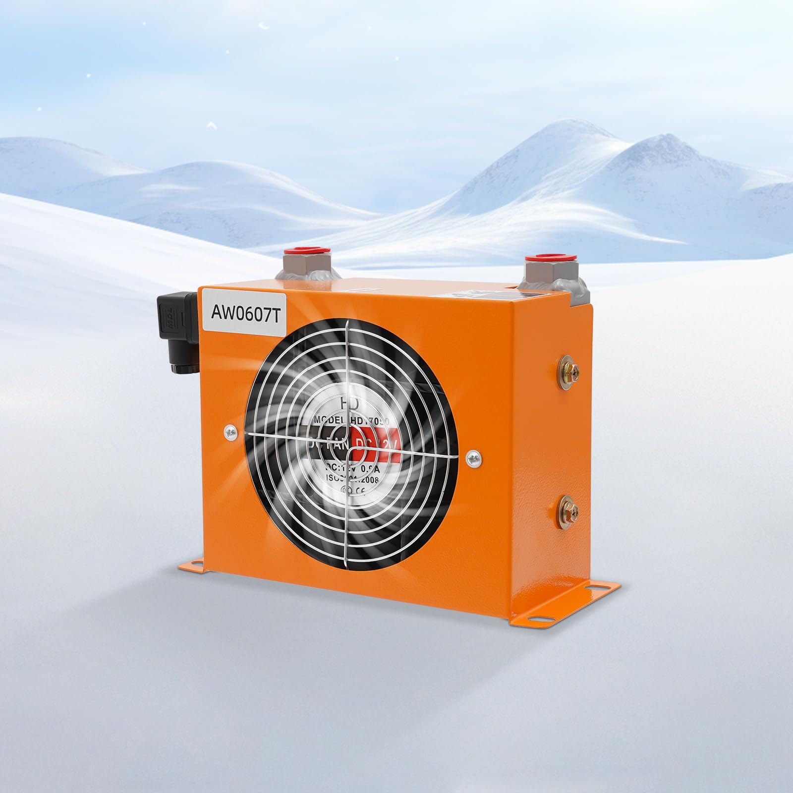 Enfriador de aire hidráulico, enfriador de aceite refrigerado por aire, ventilador hidráulico de aluminio, 680 Kcal/h | Volumen de gas de escape 200 m³/h | Caudal de 20 l/min, enfriador de aceite