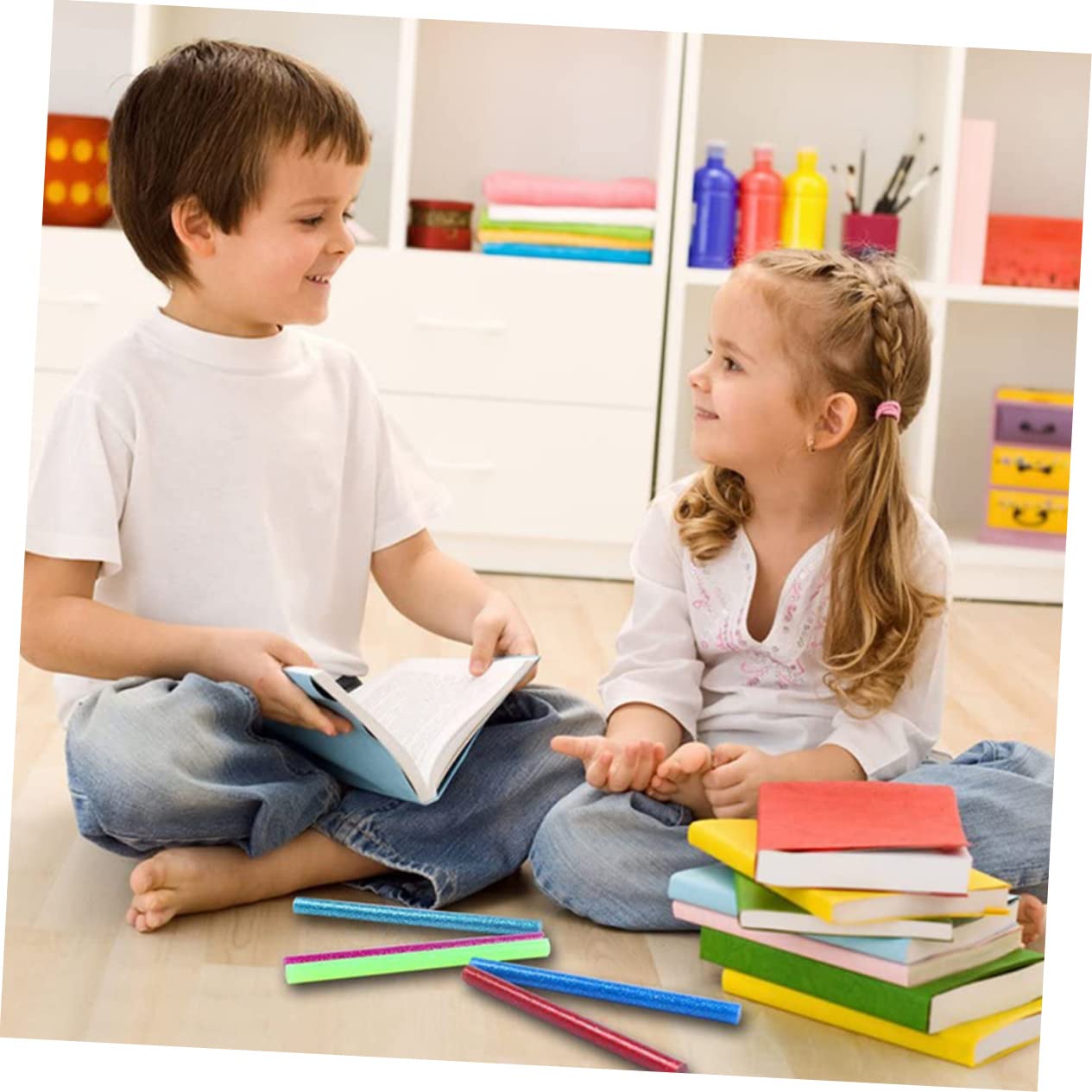 ERINGOGO 60 Pack Mini Hot Melt Glue Sticks Glitter Glue Sticks for School Craft Resin Projects