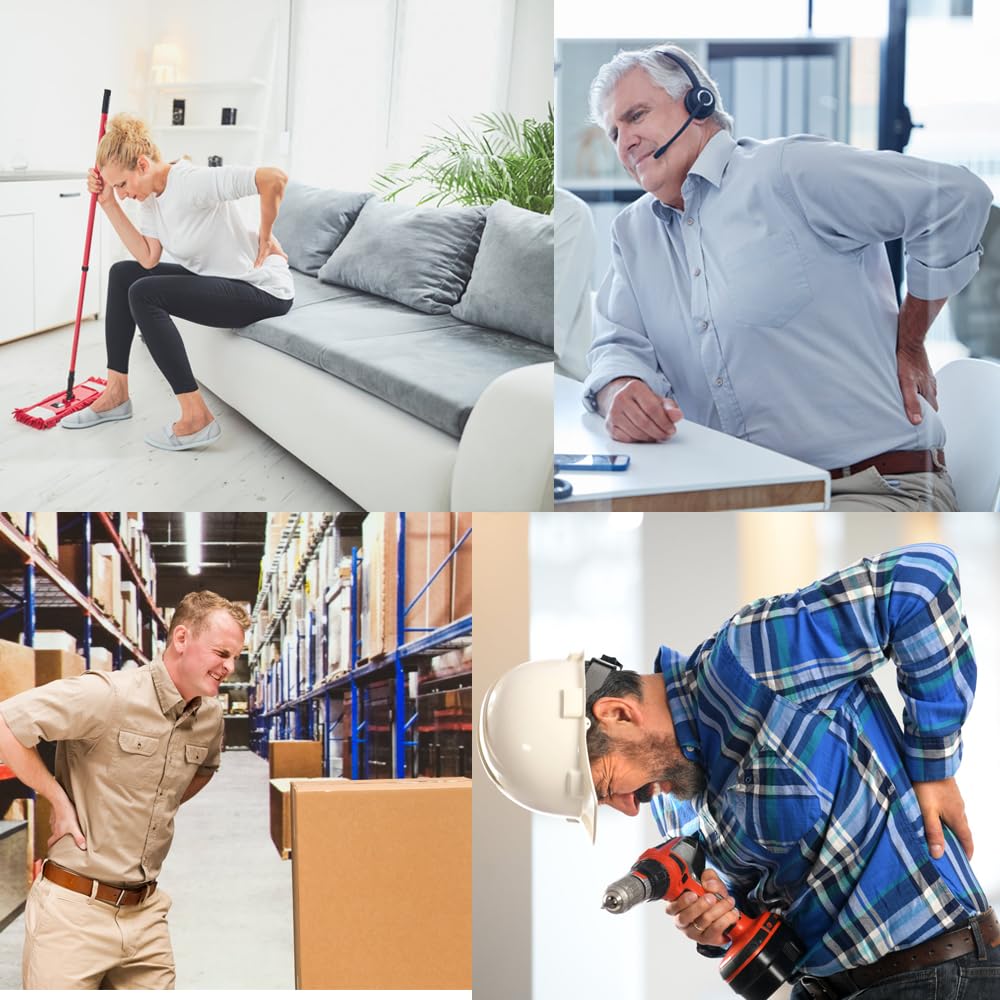 Soporte de espalda con tirantes extraíbles, cinturón de protección seguro para el dolor de espalda baja para actividades industriales para hombres y mujeres en movimiento, construcción, trabajos