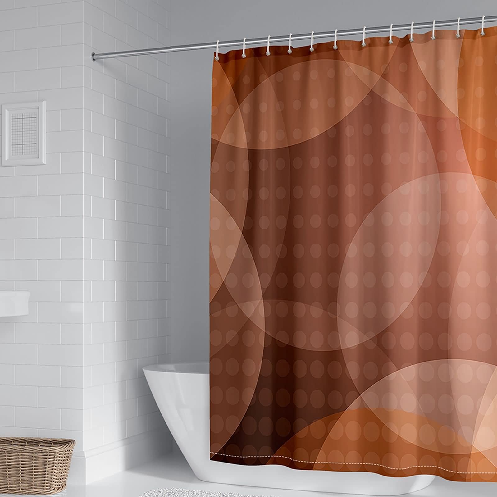 Rideau de douche polyester imperméable à motif cercles lumineux