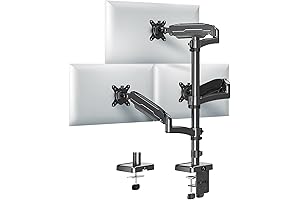 Triple Monitor Mount: Adjustable Desk Mount for 3 Computer Screens upto 32"