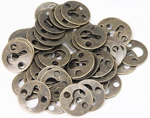 Miniatura 5 de 50 piezas redondas de 0.984 in  1 pulgada tipo mortaja de metal para colgar marcos de fotos (bronce antiguo)