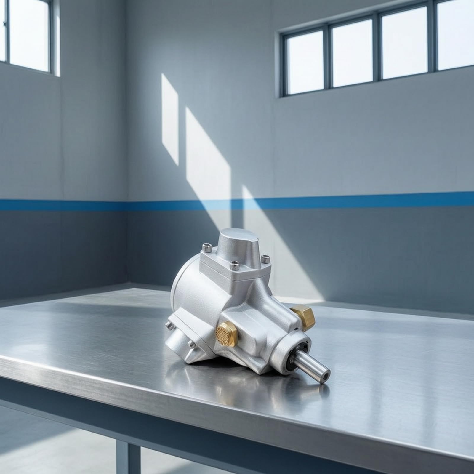 harayaa Mezclador Neumático Motor de Aire Pistón Reductor Carcasa de Metal con Tornillería 2000RPM Estables Entradas y Salidas de Latón Adecuado para Mezclas de Trabajo Instalaciones de Máquinas