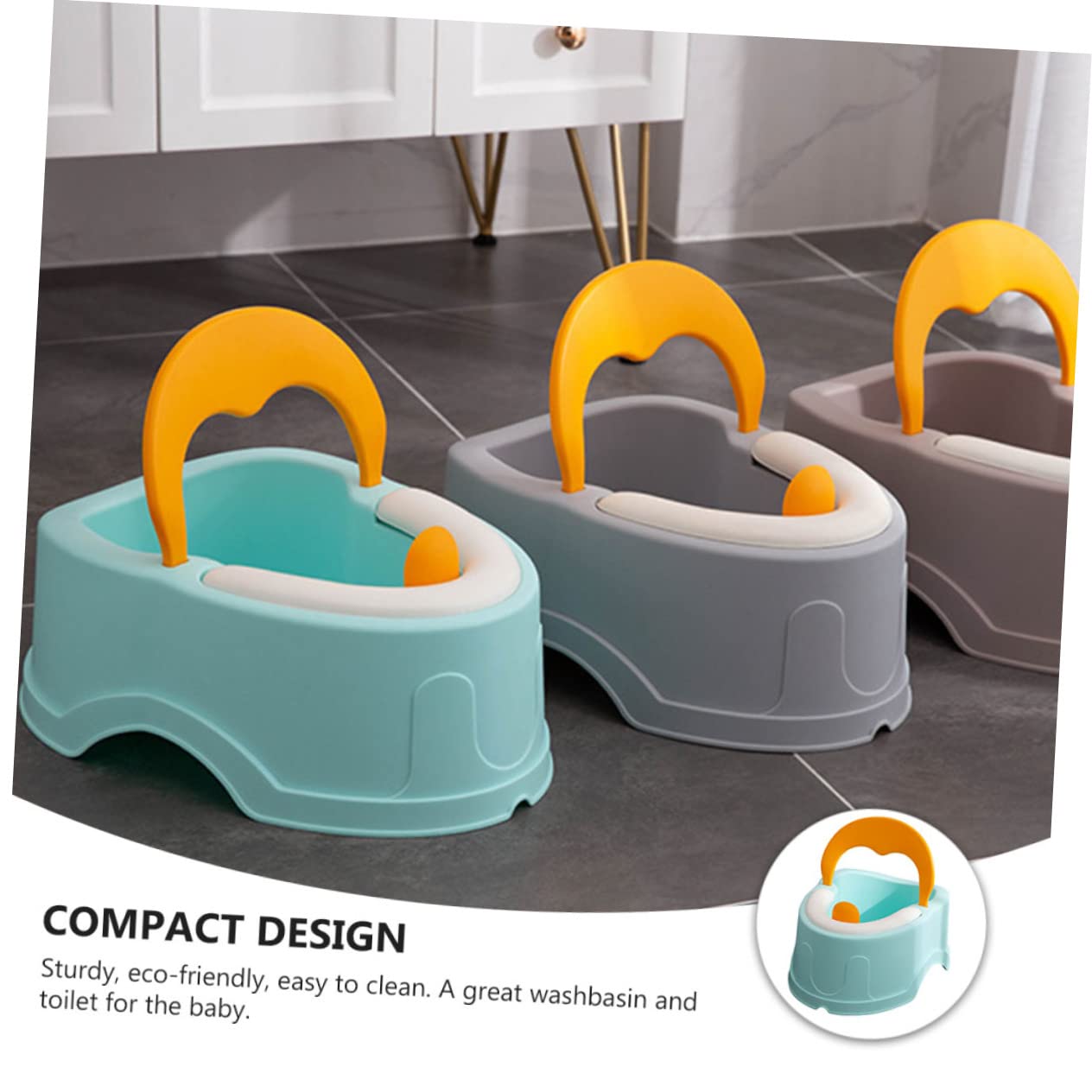 Inodoro Portátil para Bebés y Niños, Diseño Compacto Azul | Pp y Pvc, Forma de Dibujos Animados, Ligero y Fácil de Limpiar, Fácil de Llevar