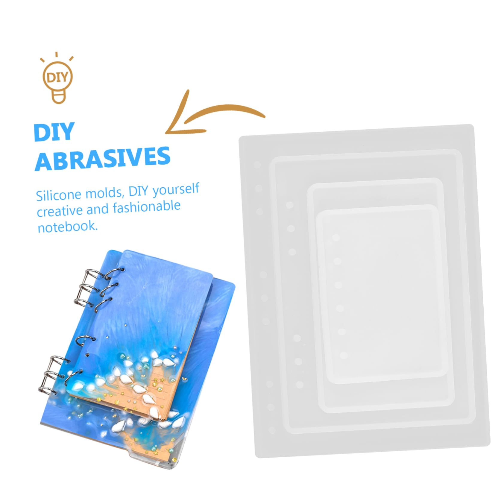 Anneome Moule en Silicone pour Carnet de Notes B5 A6 A7 DIY Résine Époxy Couverture Cristal Flexible et Facile à Nettoyer Artisanat Personnalisé Bricolage Créatif