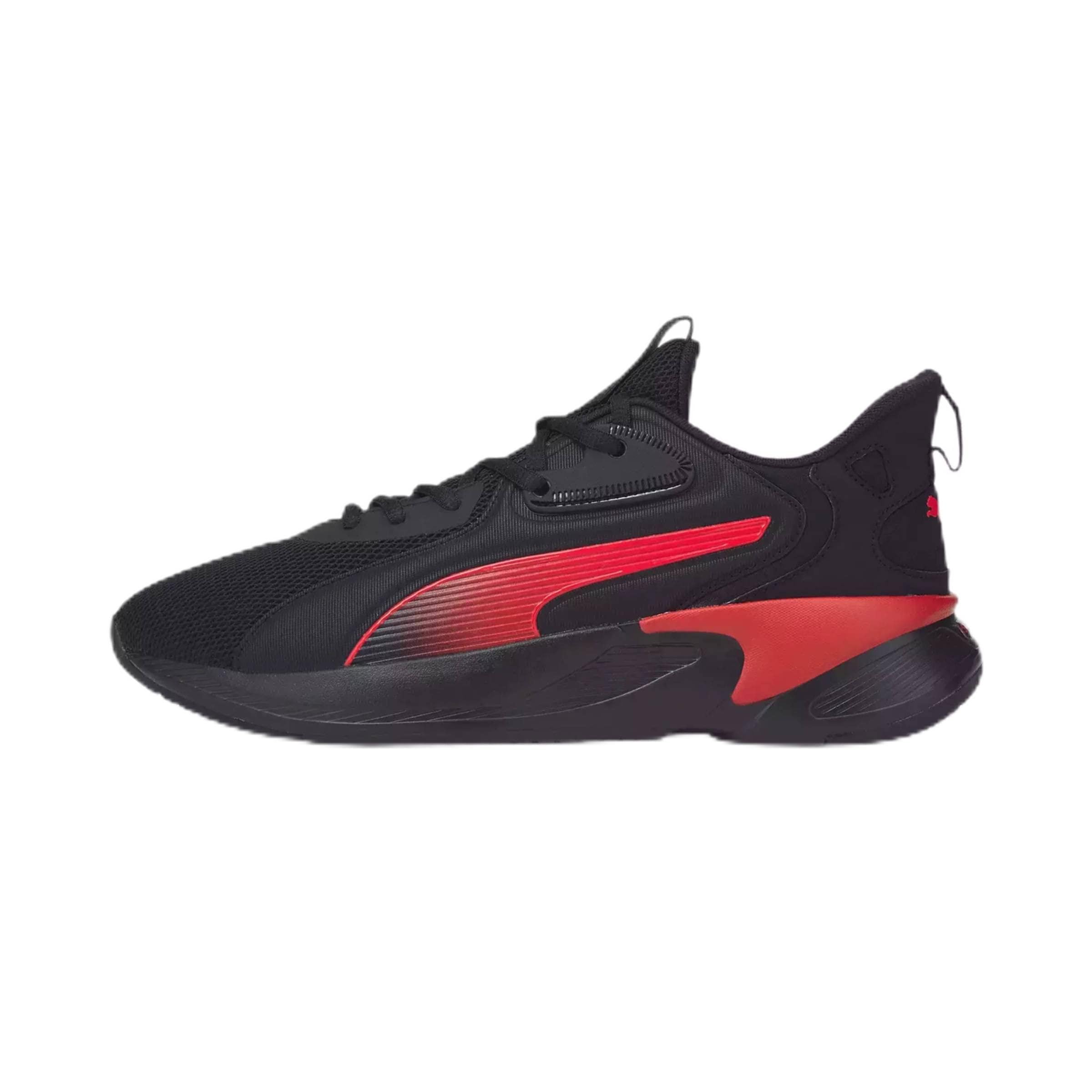 PUMA Softride Premier Ombre Black High Risk Red (376189-01) Zapatillas deportivas para hombre, cómodas, de entrenamiento, Everyday SoftFoam + Insole, color negro y rojo degradado