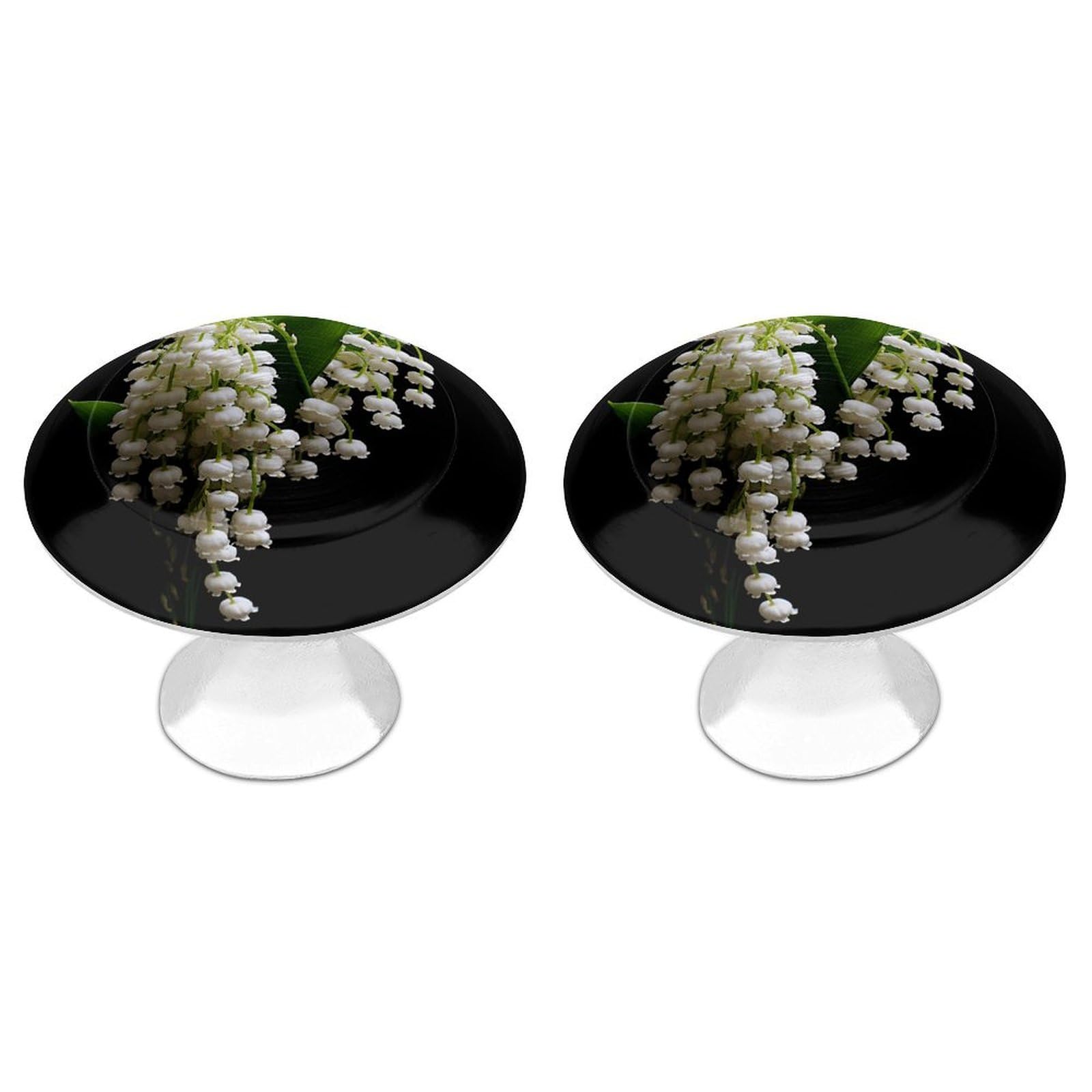 Btcowzrv Style Some Lilies Of The Valley 2 Pack Cabinet Knobs Drawer Pulls