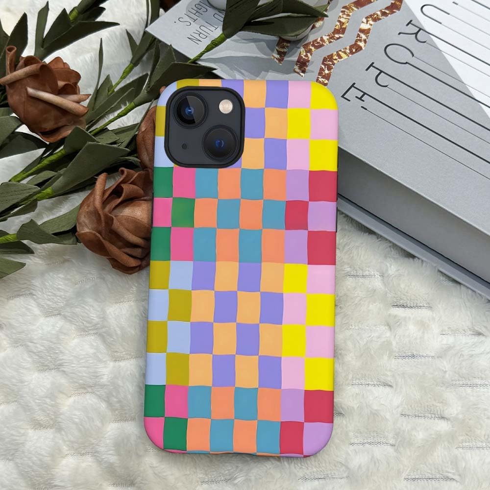 SEized Case Compatible with for iPhone 13,Happy Colorful Checkerboard Phone Case for Girl Women Boy Men,Durable Protection Case for iPhone 13 - Image 7
