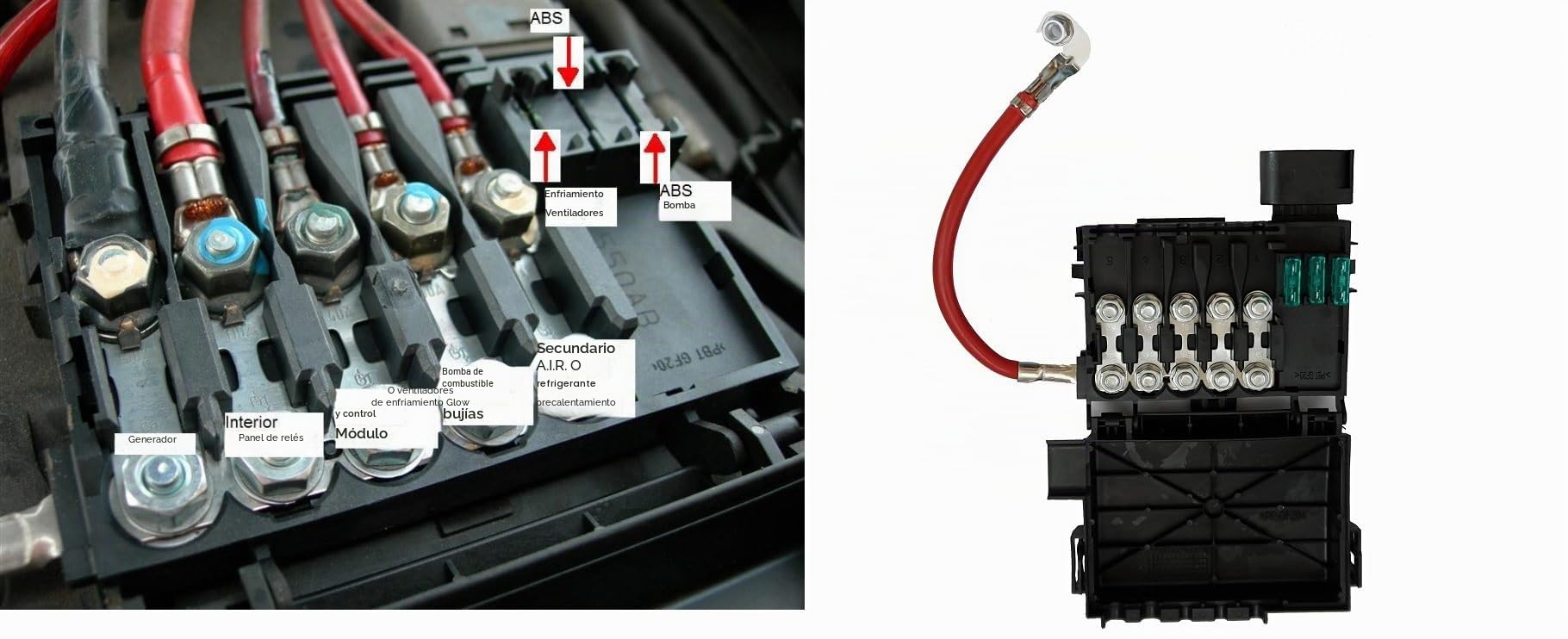 Twowinds - Caja Fusibles Batería 1J0937550A Compatible con VW Beetle, Golf; Audi A3, S3; Seat Leon, Toledo; Skoda Octavia - 1J0937550B - Fusibles - Caja Batería