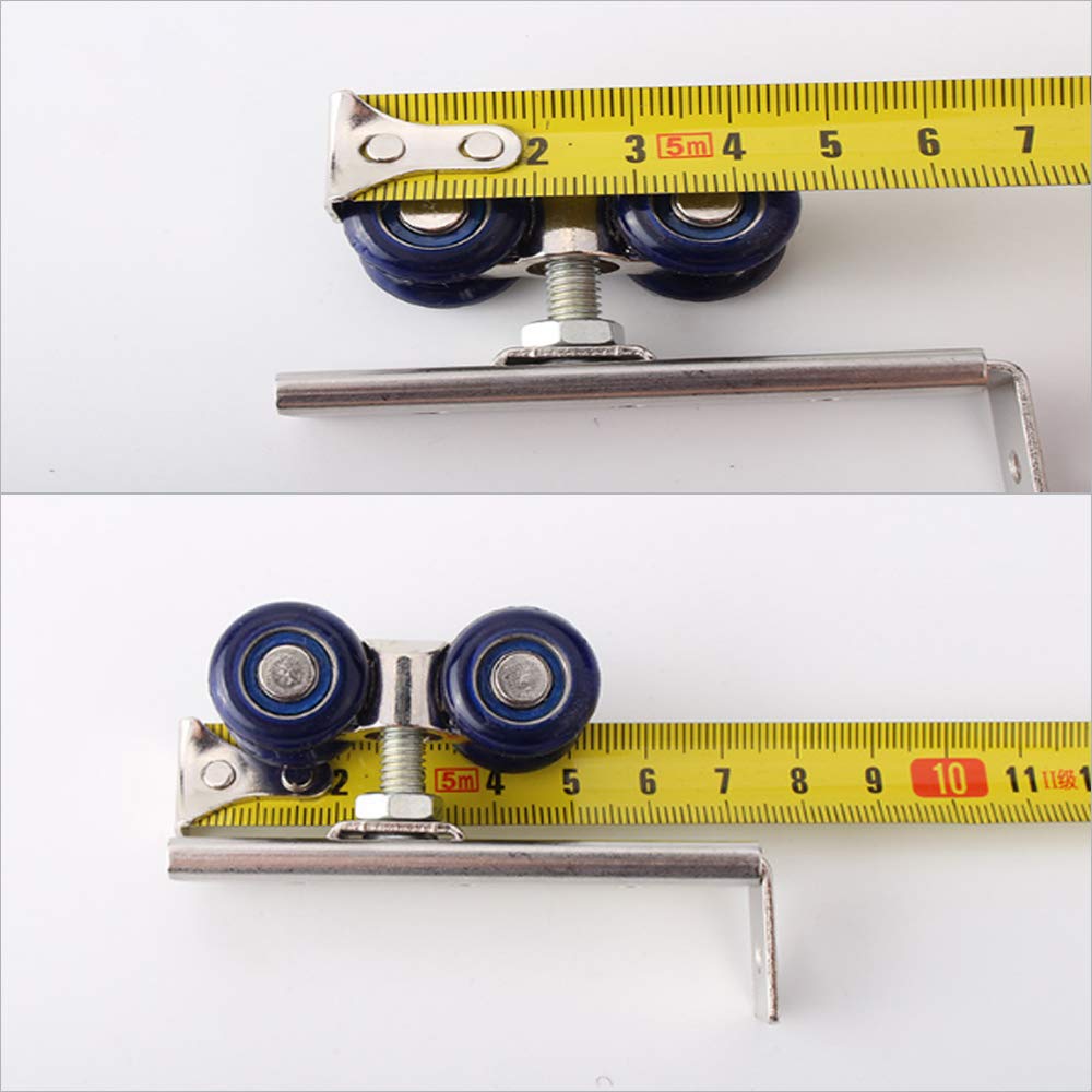 2pcs 4Wheel Metal Sliding Track Pocket Door Roller Wheel Set Hanger