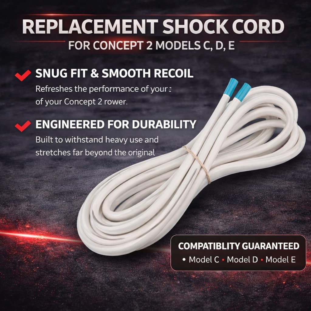 TreadLife Fitness Shock Cord - Replacement for Concept 2 Models: C, D, E