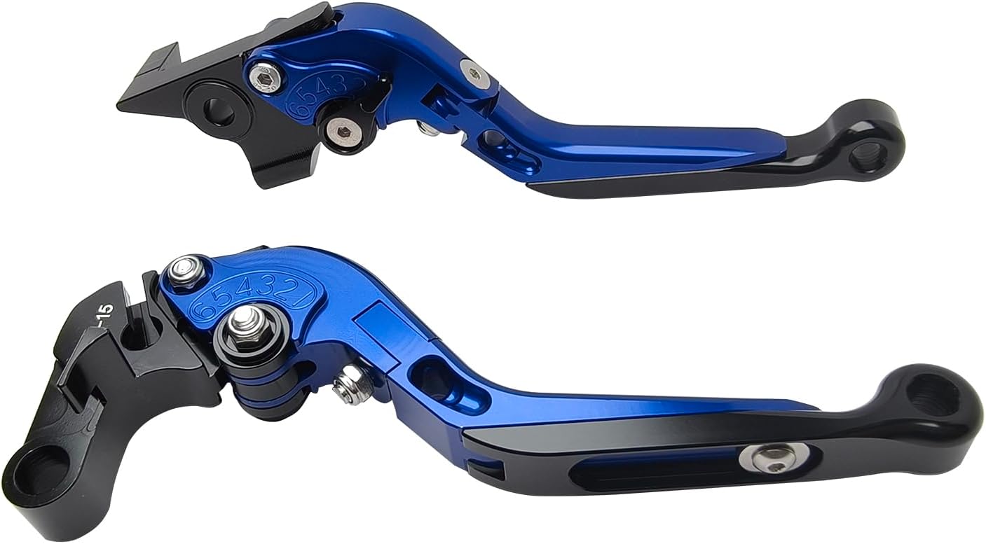 Brake Clutch Lever Set Replacement for Yamaha MT07 FZ07 14-25 / MT10 FZ10 16-21/ MT-09 SR FJ-09 FZ-09 Tracer 15-20 Aluminum Adjustable Extendable Motorcycle Handlebar Levers (Blue)
