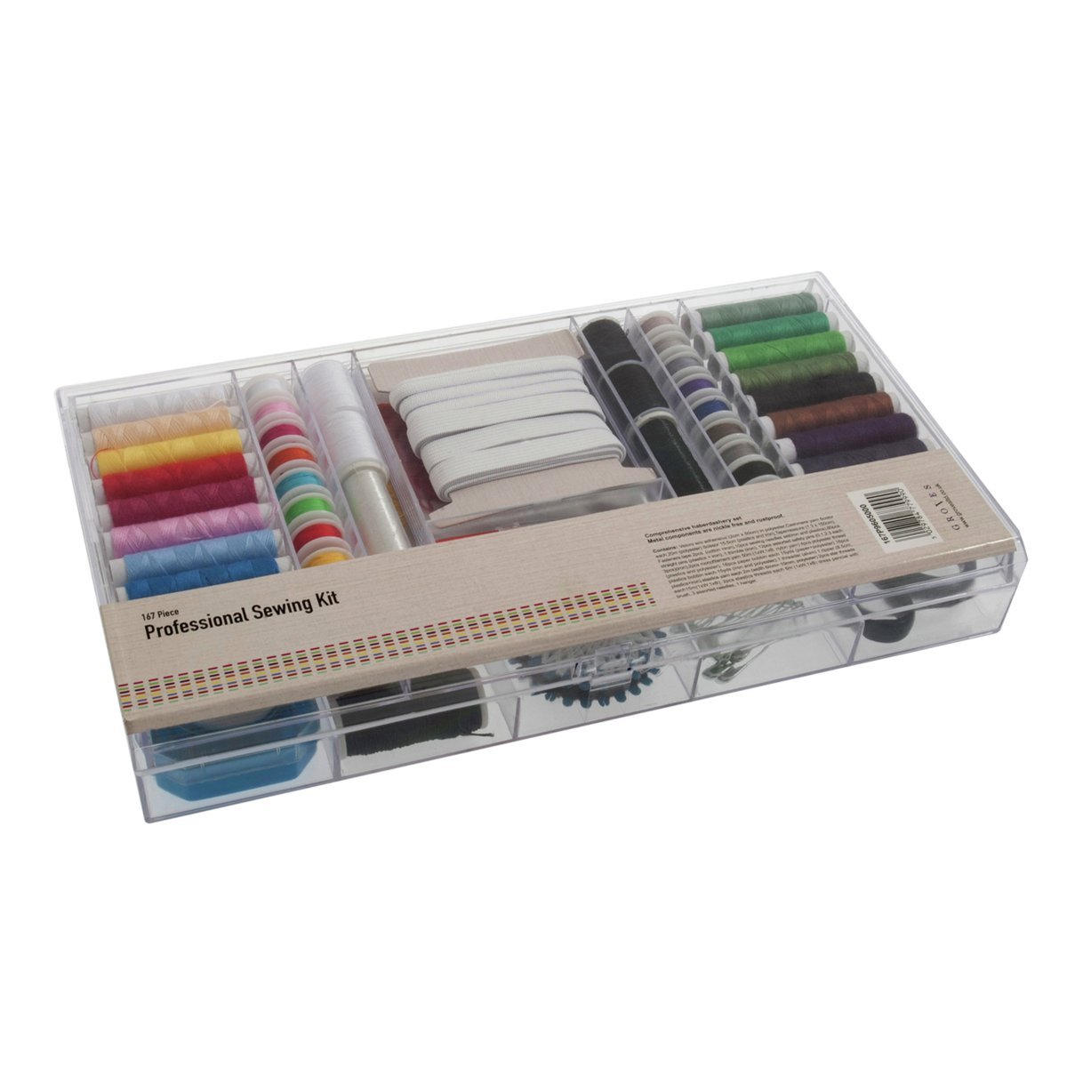 167 Pieces Professional Sewing Kit Repair Scissors Thread Pins Elastics