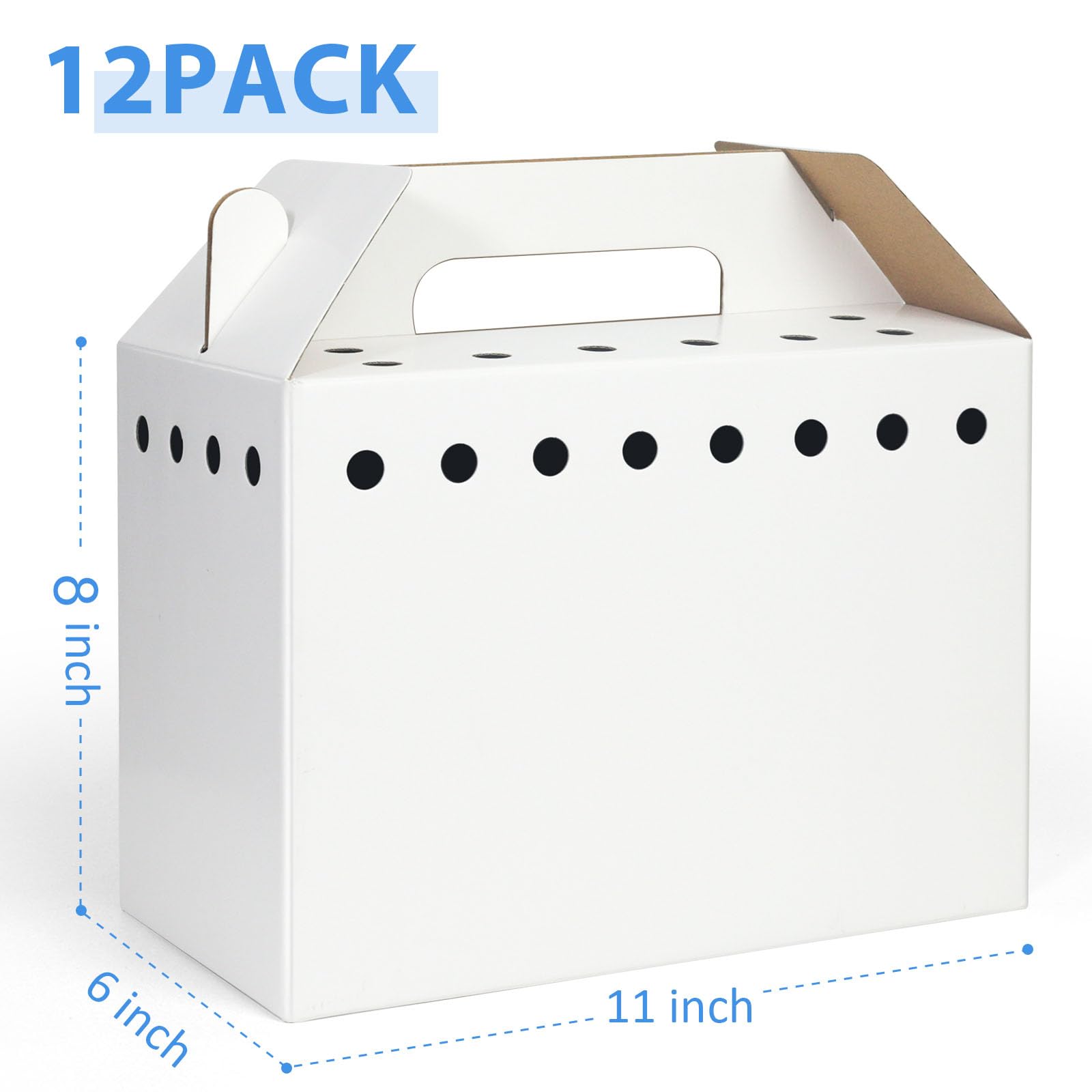 Transportín desechable de cartón para animales pequeños, paquete de 12