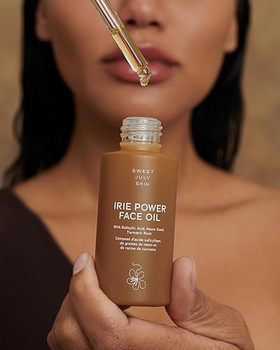 Miniatura 2 de SWEET JULY SKIN Irie Power - Aceite facial hidratante, iluminador, hidratante, escualeno, aceite de semilla de neem, aceite de raíz de cúrcuma,