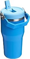 Vista 41 de Stanley - Vaso con popote plegable IceFlow con asa de 30 onzas Tapa de giro y popote abatible Botella de agua resistente a fugas Acero