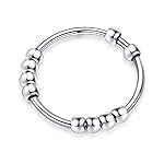 Ursilver Sterling Silver Fidget Ring for Women, Sterling Silver Anxiety Rings Fidget Rings for Anxiety Spinner Ring for Women Men