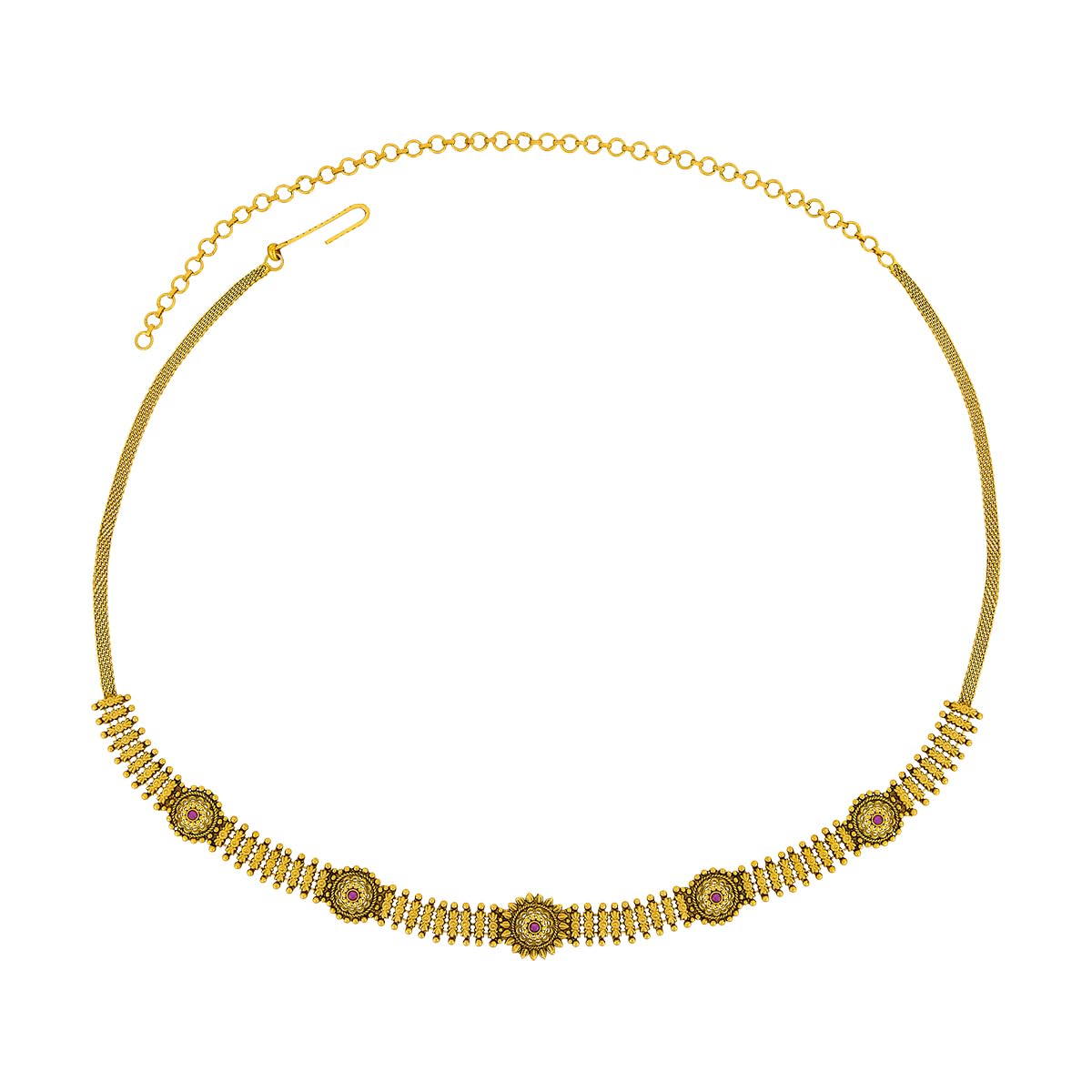 kushal's Fashion Jewellery Ruby Gold Plated Antique Kamarbandh Waist Belt for Women | Adjustable Chain | Bridal, Bridesmaid & Occasion Wear - 458474-picture-29
