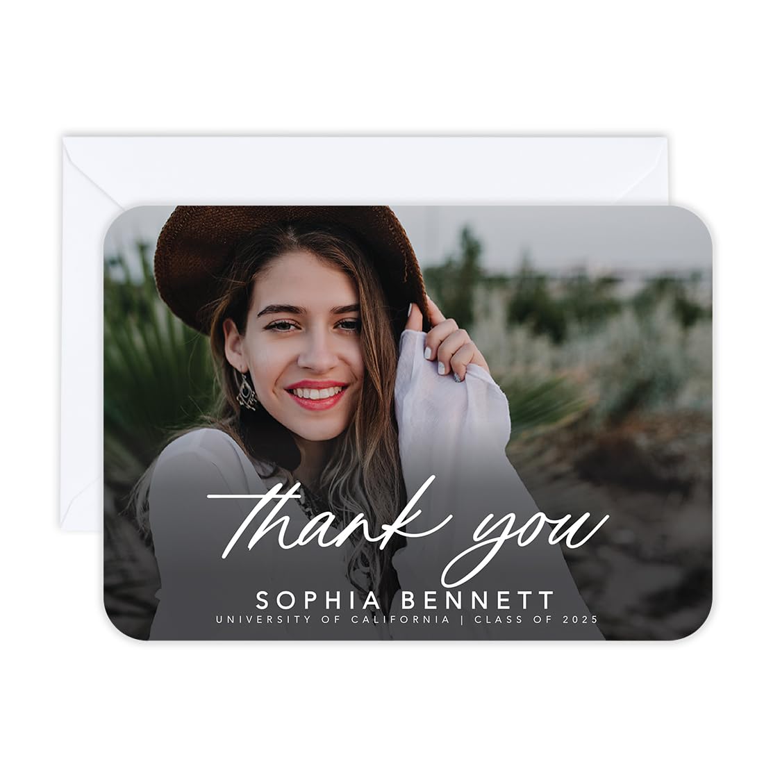 Andaz Press Farmhouse Thank You Cards, 24-Pack, 5 x 7 Inches, Premium Quality Cardstock, Blank Back, Customizable