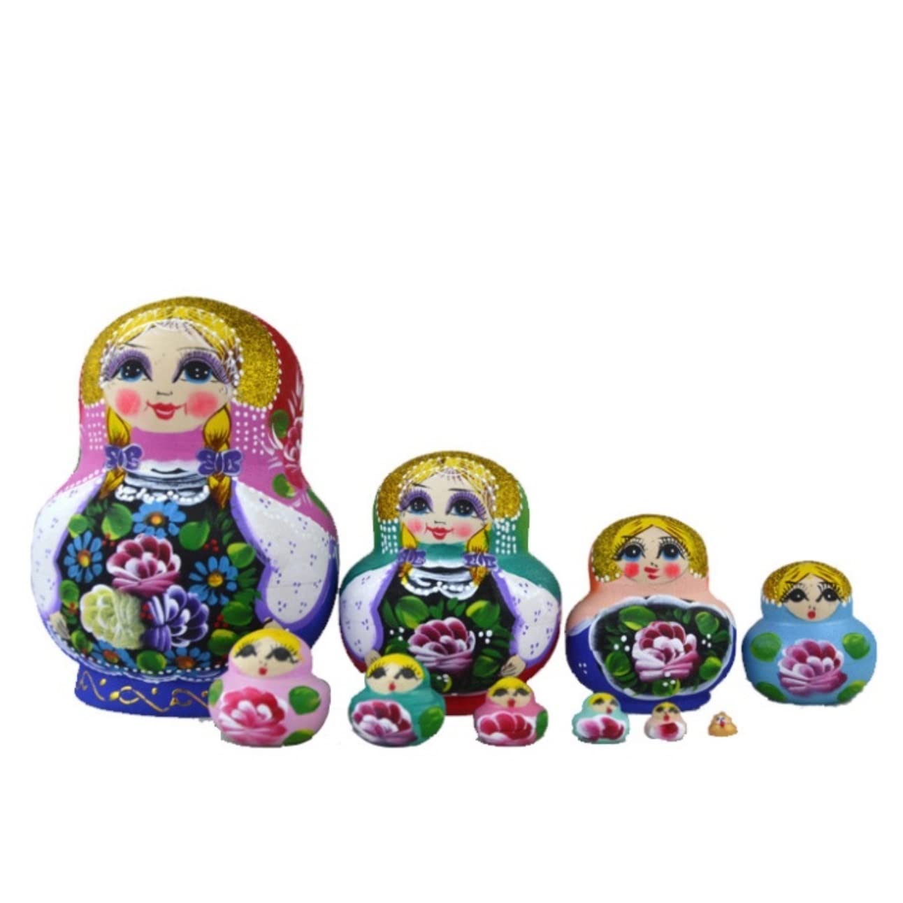 Matroschka Matroschka-Puppen Nistpuppen-Set Mit 10 Stück Traditionellen Matroschka-Wunschpuppen Spielzeug Weihnachten Geburtstagsgeschenk Wohnkultur Russische Puppen