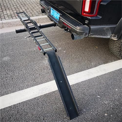 Soporte de enganche para motocicletas trasero para remolque de automóvil, rampa para bicicleta todoterreno, scooter antioscilación inclinable, carga máxima 200KG miniatura 4