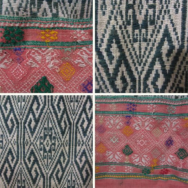 ★ラオスの浮き織り　ブランケット　70～80年前の古布　2　アンティーク ☆ラオスの浮き織りブランケット70～80年前の古布2アンティーク