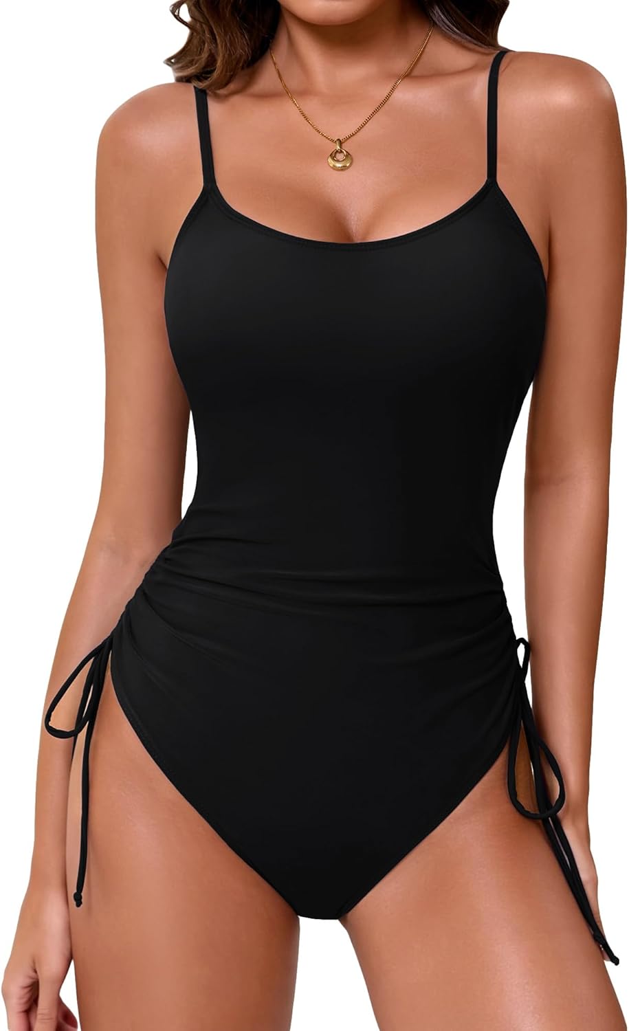 IEEILULU Womens Tummy Control One Piece Swimsuits Slimming Drawstring Bathing Suit Crisscross Backless Swim Suit 2026