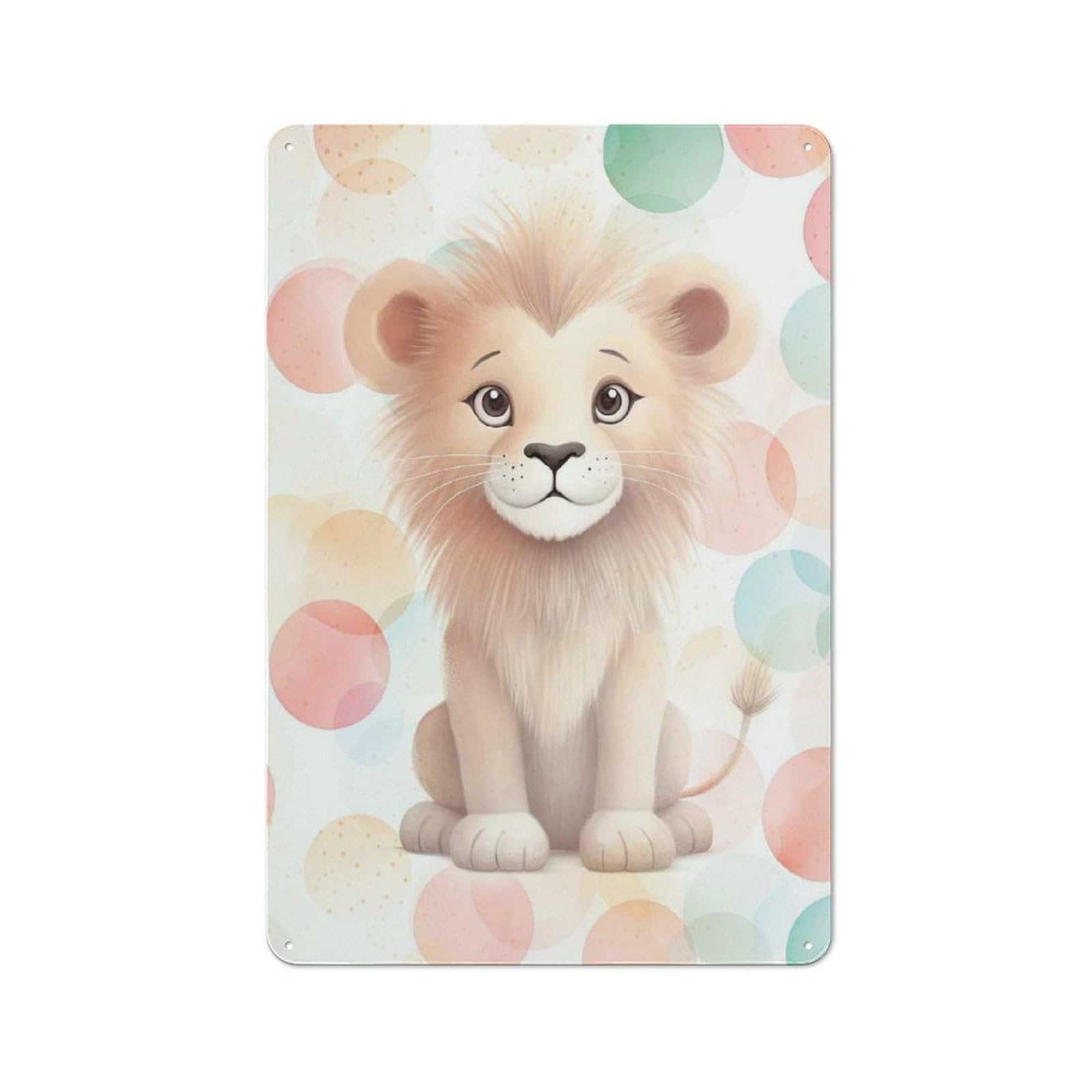 Junmoney Lion Cub Tin Wall Plaque 30X20cm With For Bar Or Restaurant, Housewarming Wall Decor For People Furnishing Bar And Restaurant