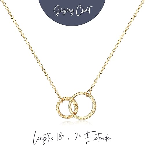 Miniatura 5 de Ava Riley - Collar delicado para mujer, collar simple de 14K de plata real para mujeres, joyería de gargantilla Karma con cierre de perla, círculo