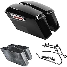 Hard Saddlebags Bag &amp; Liners Carpet Insert W/Conversion Brackets Fit For Harley Softail 1984-2017 (except Slim, Deuce Models)