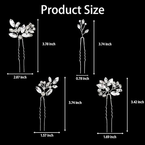 Miniatura 3 de 5 horquillas para el cabello de novia, diamantes de imitación, pieza de pelo de novia para mujeres, accesorios de cristal para el cabello para