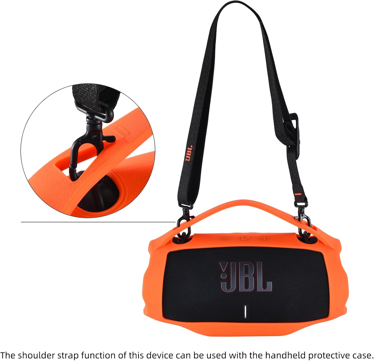 Shockproof Silicone Case for JBL Xtreme 4 Speaker – Anti-Slip Protective Cover, Durable Soft Skin, Full Access to Ports & Buttons, Travel Handle (Orange) - Image 4
