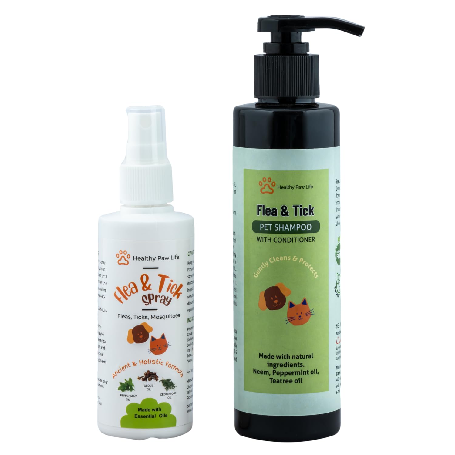 Healthy Paw Life Flea And Tick Spray & Shampoo - Kills And Repels Fleas, Ticks And Mosquitoes Preventive, Protective And, Soothing For Pets - Dogs, Cats And Home (Spray & Shampoo)