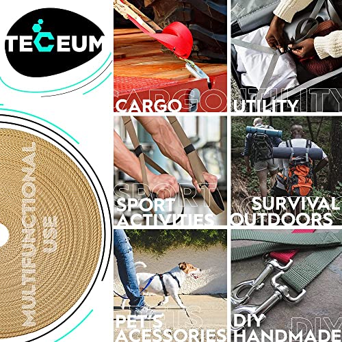 Image of TECEUM 3 /4 inch & 5 /8 inch & 1 inch & 1.5 inch & 2 inch Webbing - 10 25 50 Yards - 40+ Colors - Heavy Duty 1 Inch 1.5 Inch 2 Inch Backpack Straps - Webbing for Outdoors Indoors Crafting DIY