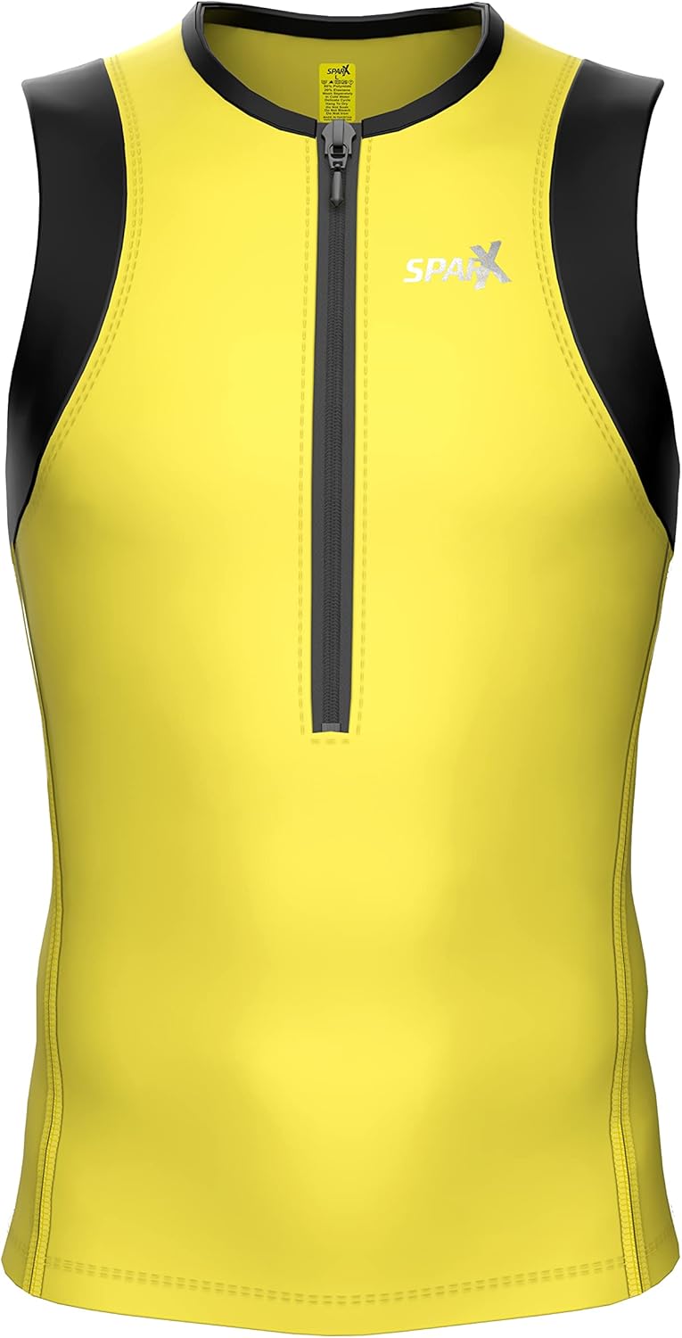 Sparx Mens Tri Tank Performance Triathlon Top Tri Singlet Mesh Panels Swim Bike Run
