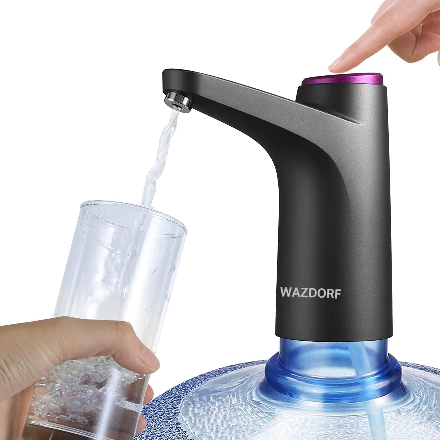 WAZDORF Universal Automatic Water Dispenser Pump, Portable Automatic Drinking Water Bottle Pump for Universal with USB Electric Charging and Automatic Off Switch for Home, Office (MULT)
