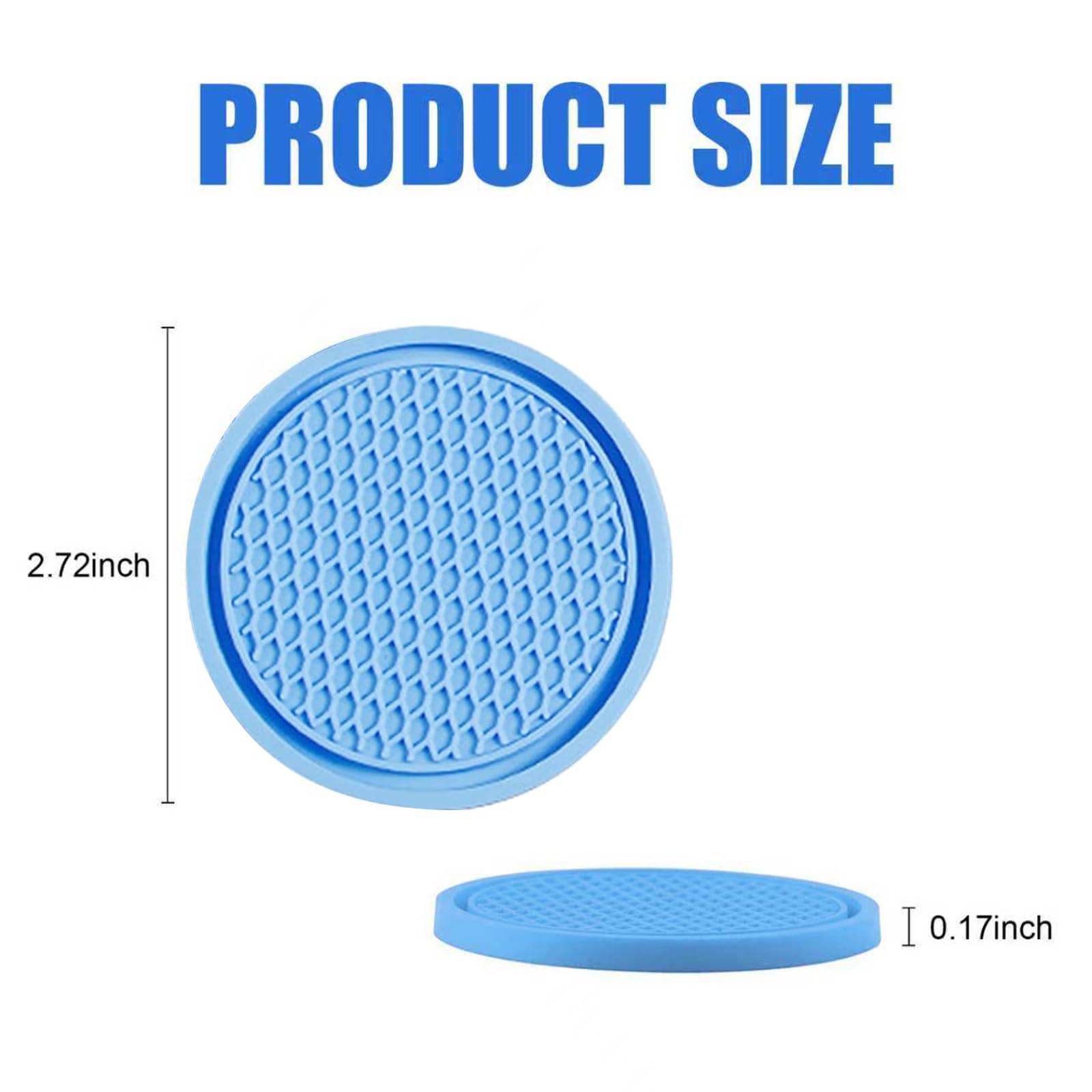 Sodcay Universal Car Cup Holder Insert. PVC Material. Honeycomb Waterproof. Fixed, Anti-Slip Coaster (Blue, 2.75in)