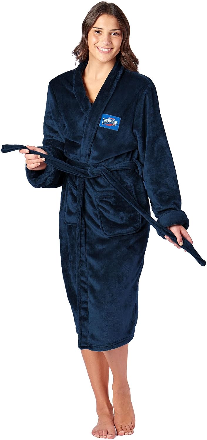 Northwest 2025 NBA Champions Rim Silk Touch Bathrobe, Officially Licensed Ultra-Soft Robe with Team Logo & Championship Patch